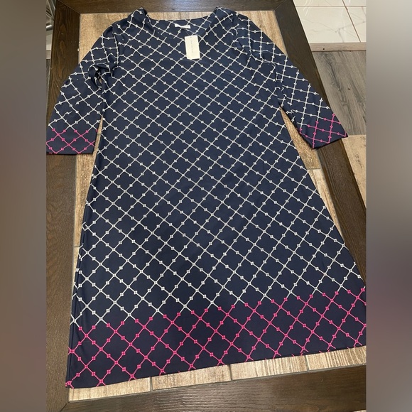 Charter Club Women's Mixed-Print Shift Casual Dress Navy Blue Size X-Large NEW - Picture 10 of 12